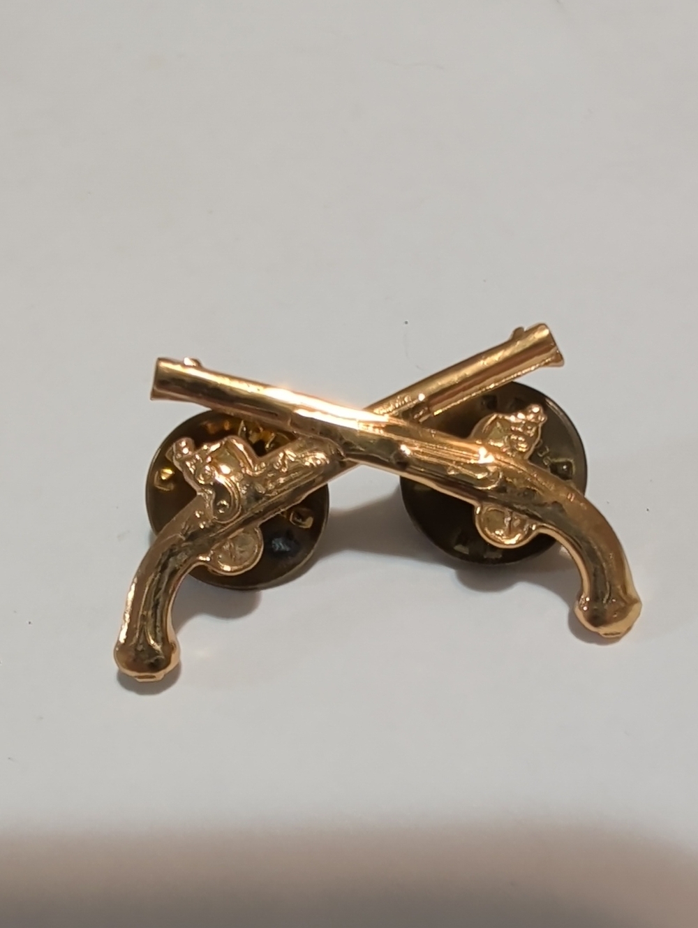 Gold-Tone Crossed Pistol Lapel Pin  Accessories